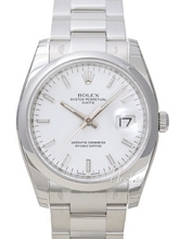 Rolex Oyster Perpetual Date Hvit/Stål Ø34 mm Rolex Oyster Perpetual Date Hvit/Stål Ø34 mm