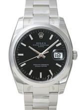 Rolex Oyster Perpetual Date Sort/Stål Ø34 mm Rolex Oyster Perpetual Date Sort/Stål Ø34 mm