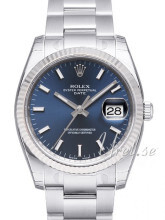 Rolex Oyster Perpetual Date Blå/Stål Ø34 mm Rolex Oyster Perpetual Date Blå/Stål Ø34 mm