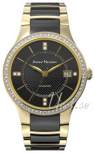 Serene Marceau Diamond Louvre Sort/Gulltonet stål Ø28 mm Serene Marceau Diamond Louvre Sort/Gulltonet stål Ø28 mm