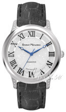 Serene Marceau Diamond Pont des Arts Sølvfarget/Lær Ø32 mm Serene Marceau Diamond Pont des Arts Sølvfarget/Lær Ø32 mm