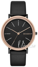 Skagen Hald Sort/Lær Ø34 mm Skagen Hald Sort/Lær Ø34 mm
