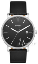 Skagen Hagen Sort/Lær Ø40 mm Skagen Hagen Sort/Lær Ø40 mm