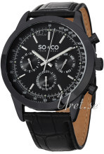 So & Co New York Monticello Sort/Lær Ø44 mm So & Co New York Monticello Sort/Lær Ø44 mm