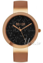 So & Co New York SoHo Sort/Rose-gulltonet stål Ø38 mm So & Co New York SoHo Sort/Rose-gulltonet stål Ø38 mm