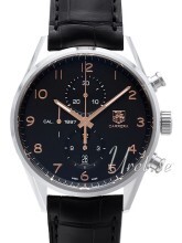 TAG Heuer Carrera Calibre 1887 Automatic Chronograph Sort/Lær Ø4 TAG Heuer Carrera Calibre 1887 Automatic Chronograph Sort/Lær Ø4