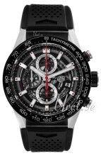 TAG Heuer Carrera Sort/Gummi Ø45 mm TAG Heuer Carrera Sort/Gummi Ø45 mm
