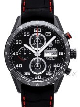 TAG Heuer Carrera Sort/Lær Ø43 mm TAG Heuer Carrera Sort/Lær Ø43 mm