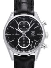TAG Heuer Carrera Calibre 1887 Automatic Chronograph Sort/Lær Ø4 TAG Heuer Carrera Calibre 1887 Automatic Chronograph Sort/Lær Ø4