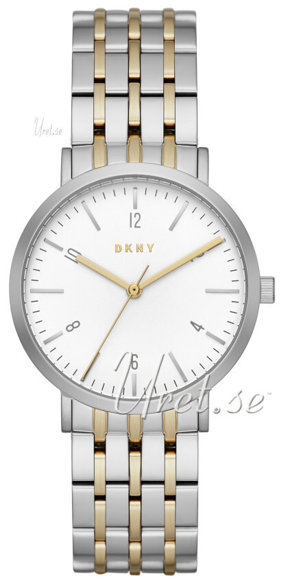 DKNY Dress Dameklokke NY2505 Hvit/Gulltonet stål Ø36 mm - DKNY