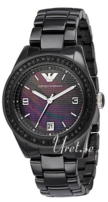 Emporio Armani Dameklokke AR1423 Sort/Keramik Ø39 mm - Emporio Armani