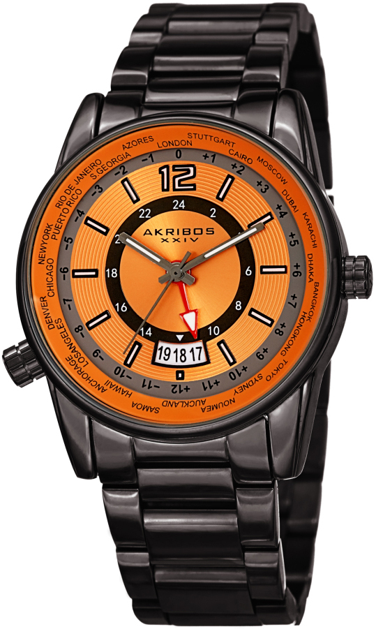Akribos XXIV Herreklokke AK1021GNOR Multi-Function Orange/Stål Ø41