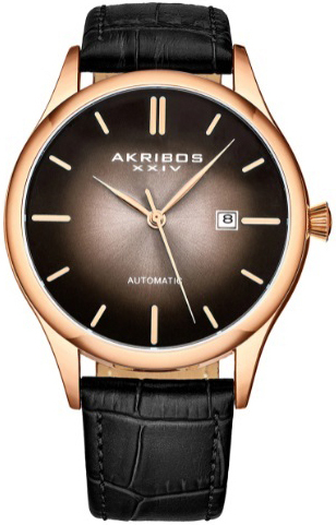 Akribos XXIV Herreklokke AK1123TTR Mechanical Brun/Lær Ø44 mm