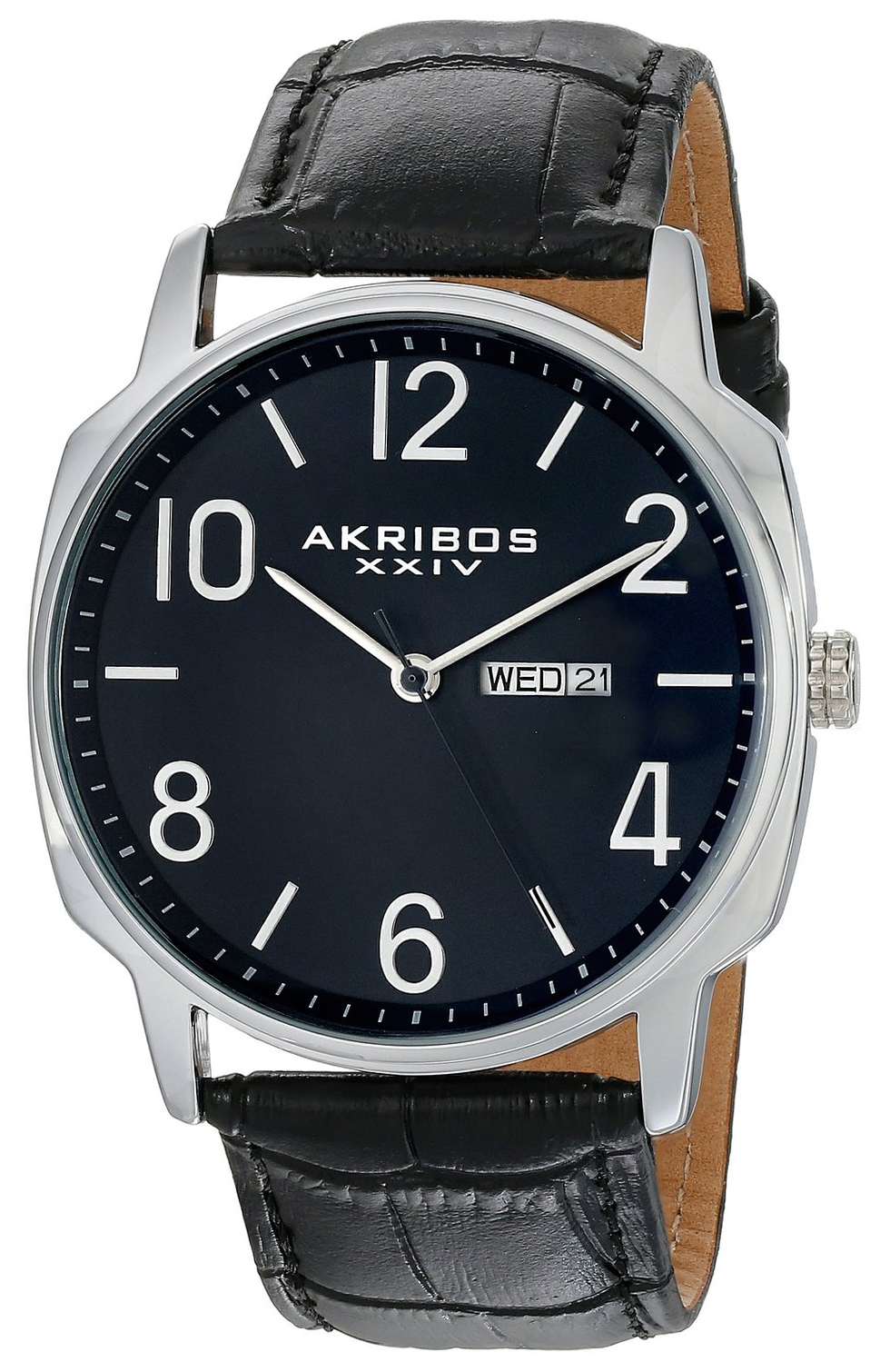 Akribos XXIV Herreklokke AK801BU Blå/Lær Ø43 mm