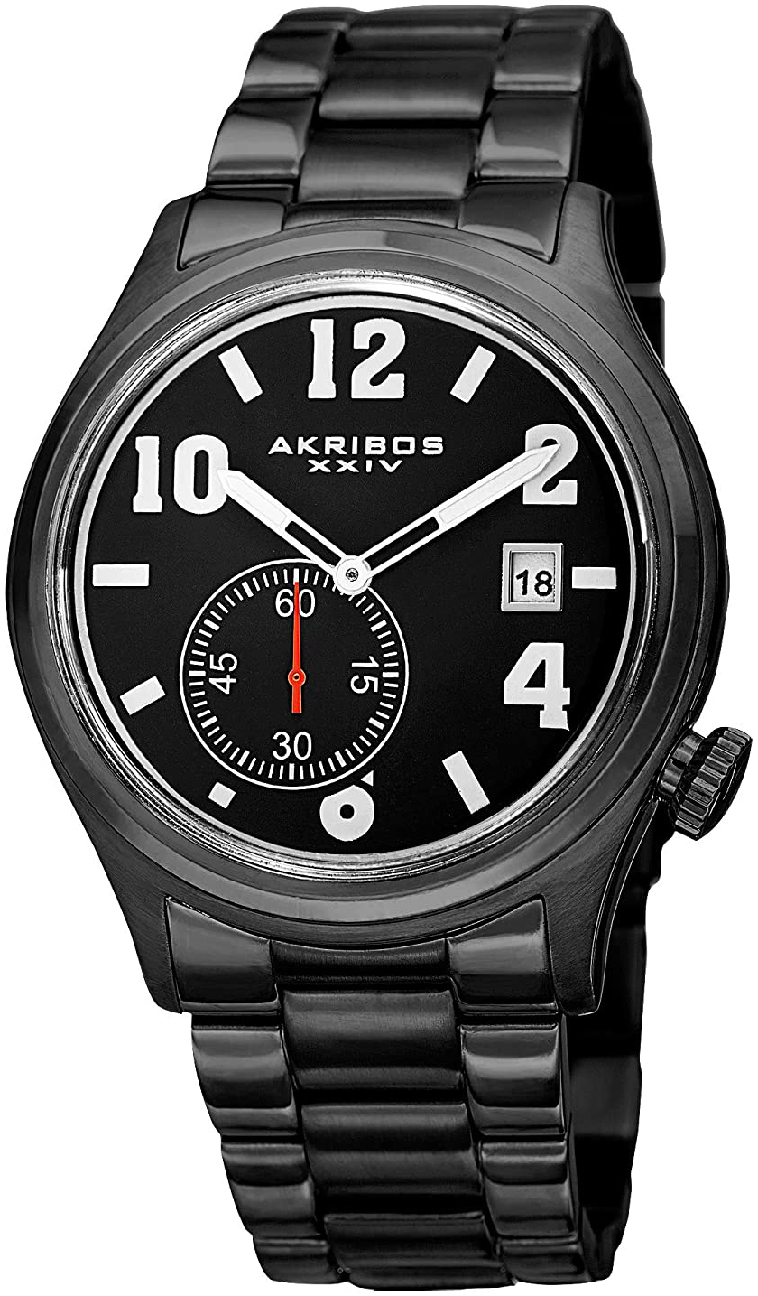 Akribos XXIV Herreklokke AK830BK Sort/Stål Ø42 mm