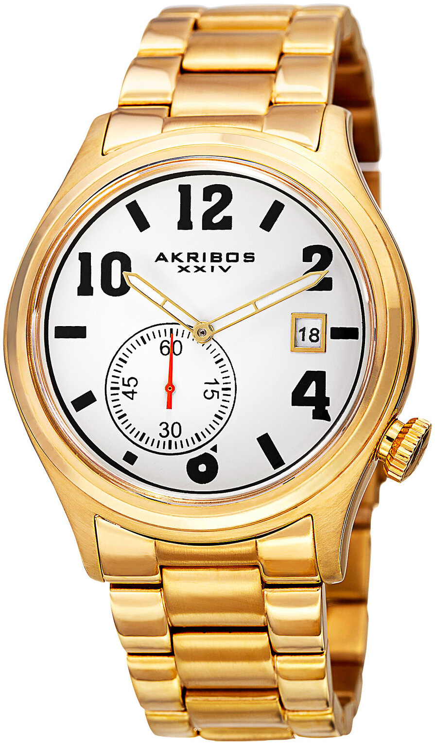 Akribos XXIV Herreklokke AK830YG Sleek Hvit/Gulltonet stål Ø42 mm