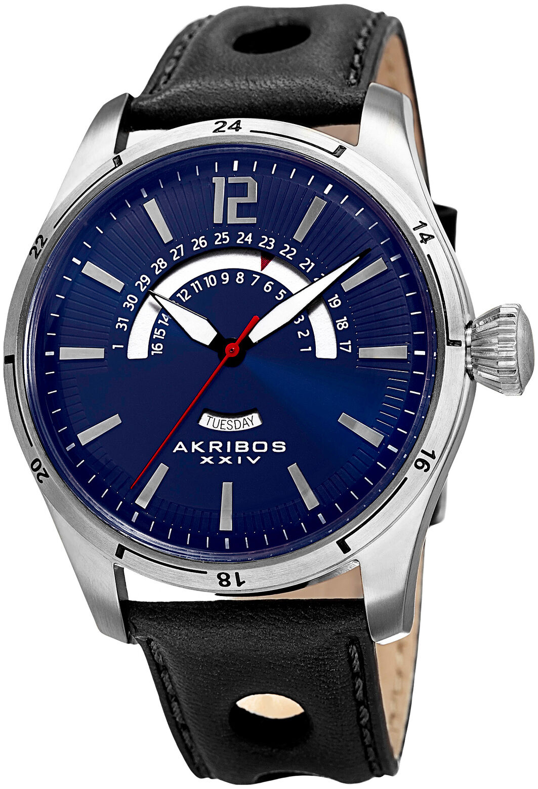 Akribos XXIV Herreklokke AK850BU Multi-Function Blå/Lær Ø46 mm