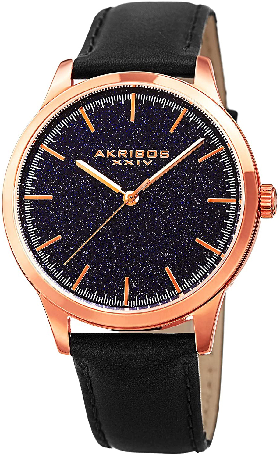 Akribos XXIV Herreklokke AK937BKBU Blå/Lær Ø42 mm