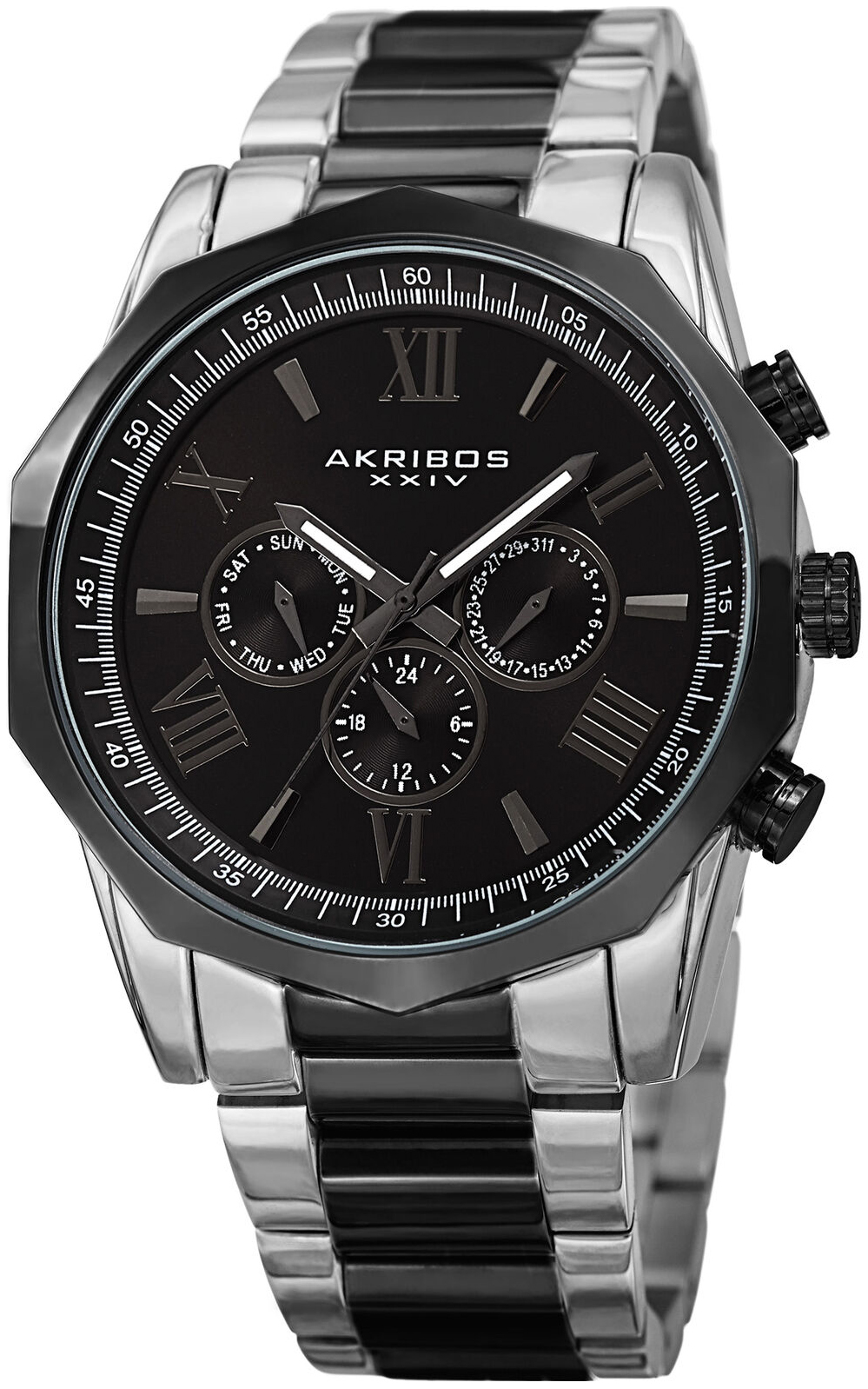 Akribos XXIV Herreklokke AK940TTB Multi-Function Sort/Stål Ø48 mm