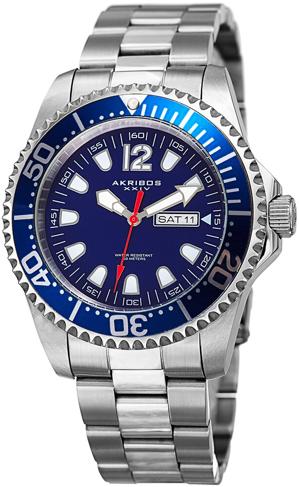 Akribos XXIV Herreklokke AK947SSBU Extremis Blå/Stål Ø44 mm