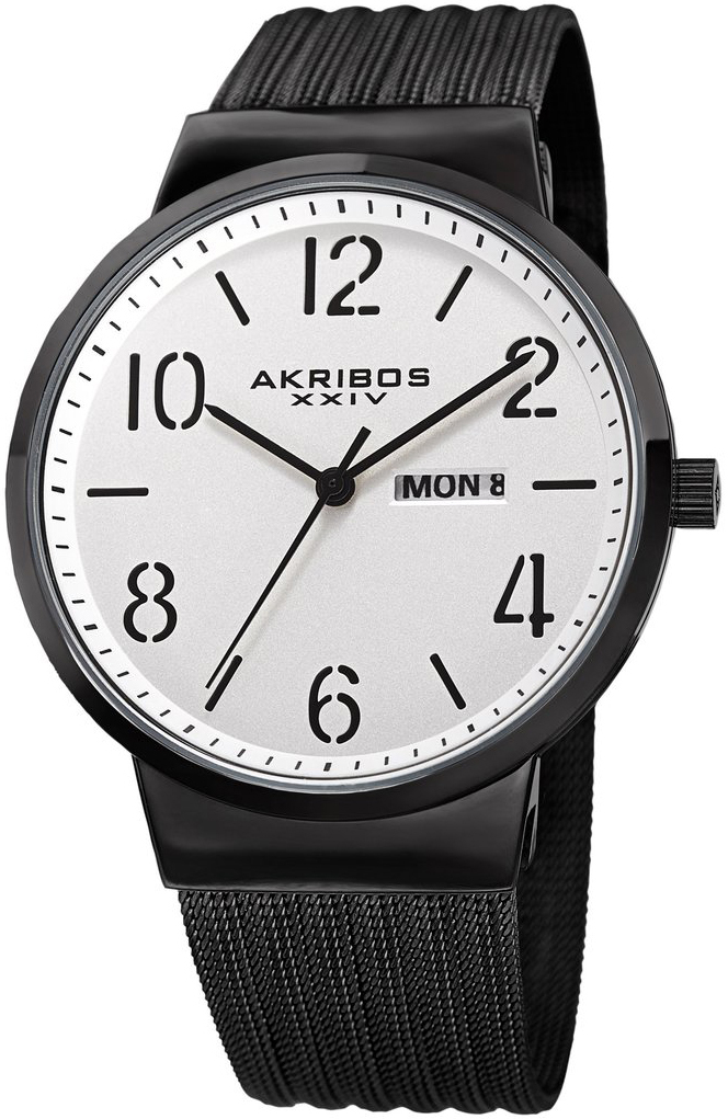 Akribos XXIV Herreklokke AK996BK Sølvfarget/Stål Ø42 mm