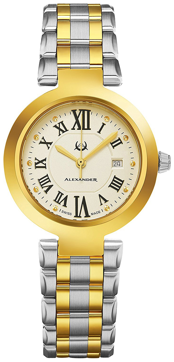 Alexander Monarch Dameklokke A203B-02 Champagnefarget/Gulltonet stål - Alexander