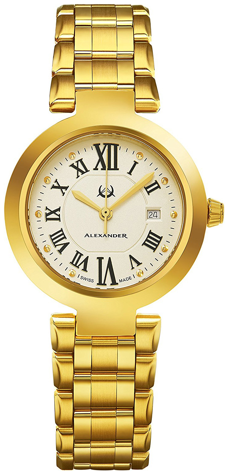 Alexander Monarch Dameklokke A203B-03 Champagnefarget/Gulltonet stål - Alexander