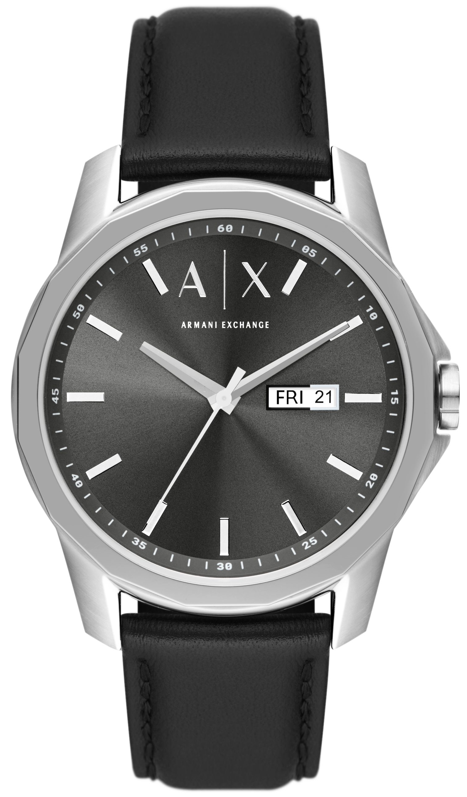 Bilde av Armani Exchange Herreklokke Ax1735 Banks Grå/lær Ø44 Mm