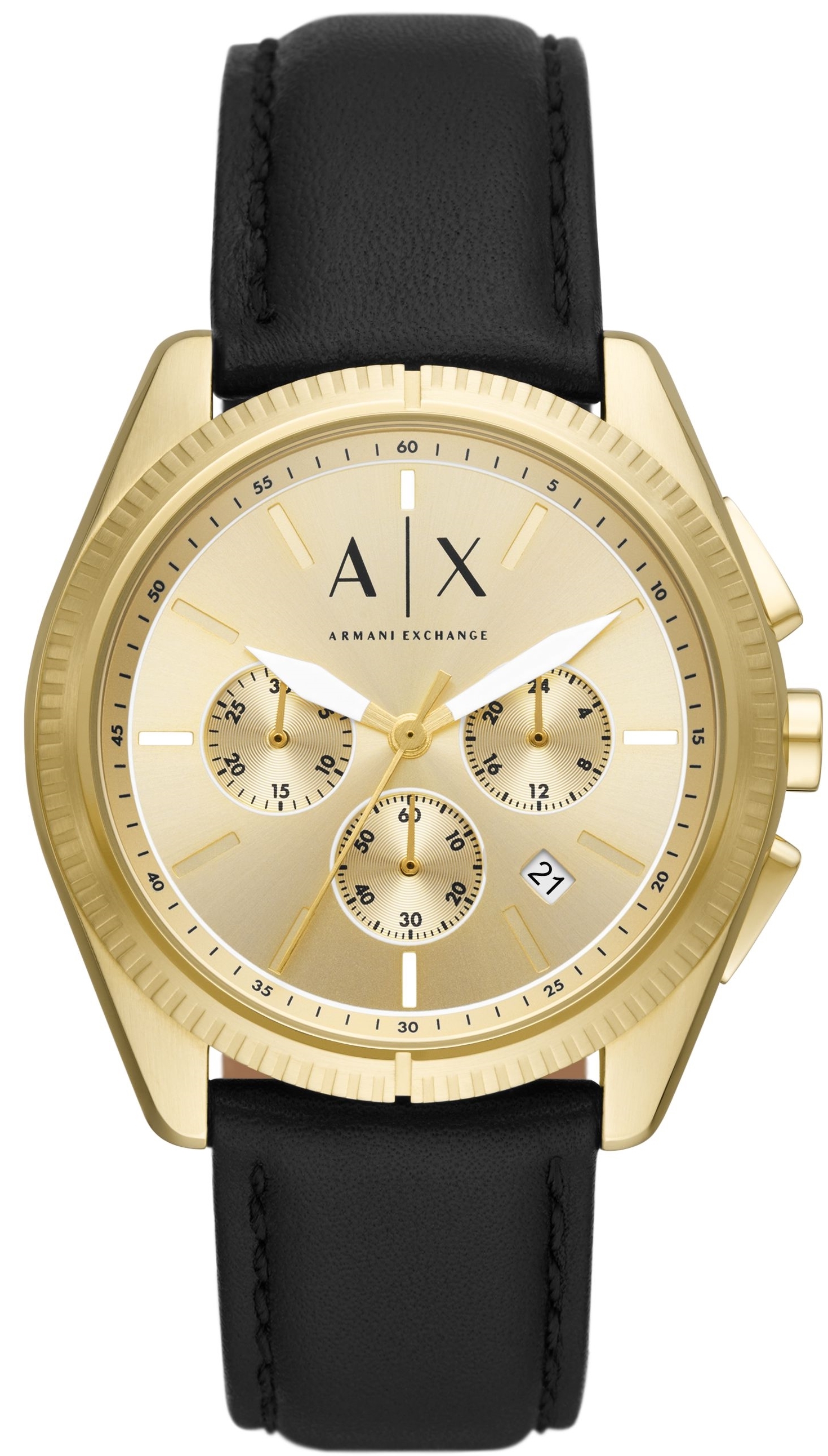 Bilde av Armani Exchange Herreklokke Ax2861 Giacomo Gullfarget/lær Ø43 Mm