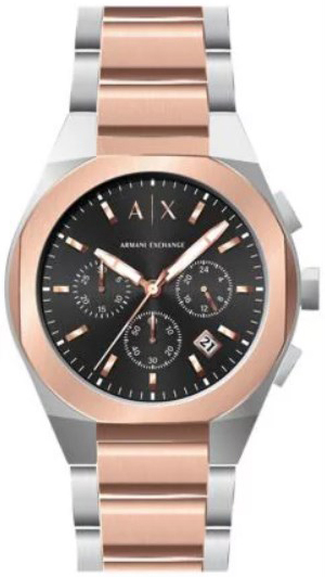 Armani Exchange Herreklokke AX4181 Rafael Sort/Rose-gulltonet stål