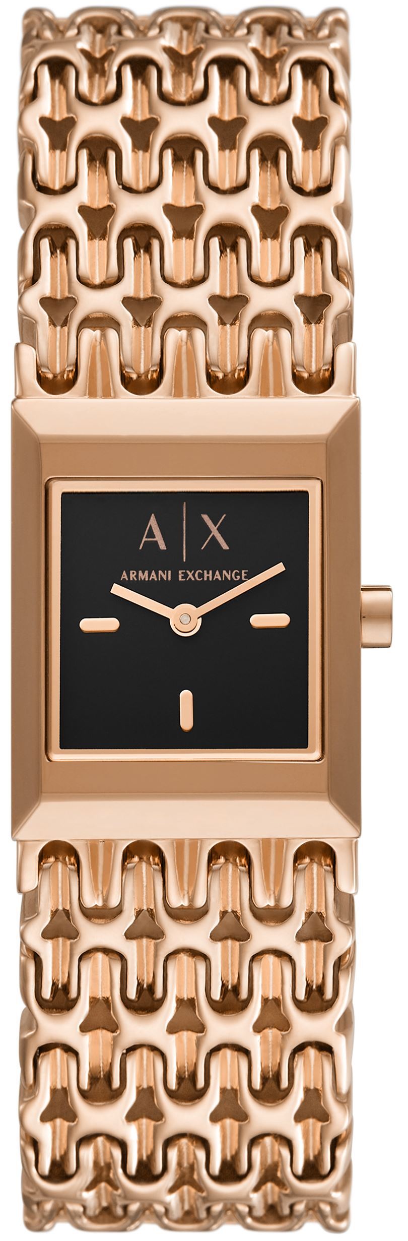 Bilde av Armani Exchange Sarena Dameklokke Ax5910 Sort/rose-gulltonet Stål