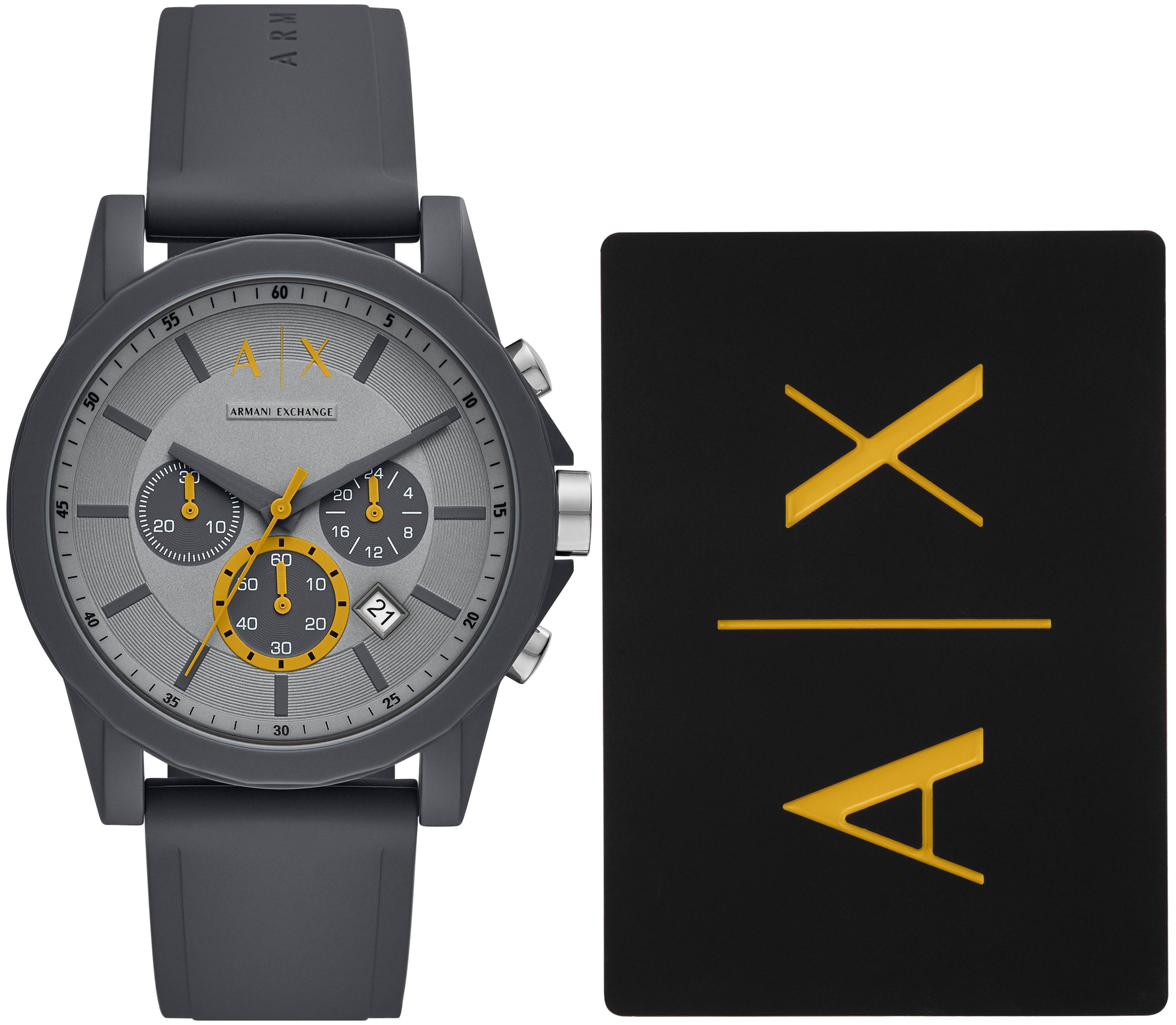 Bilde av Armani Exchange Outerbanks Herreklokke Ax7123 Grå/gummi Ø44 Mm