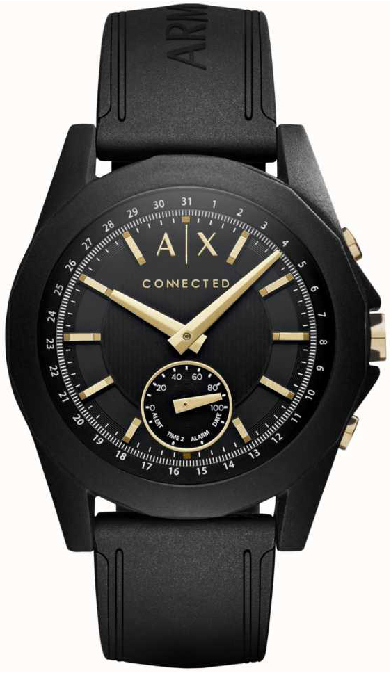 Bilde av Armani Exchange Connected Herreklokke Axt1004 Sort/gummi Ø44 Mm