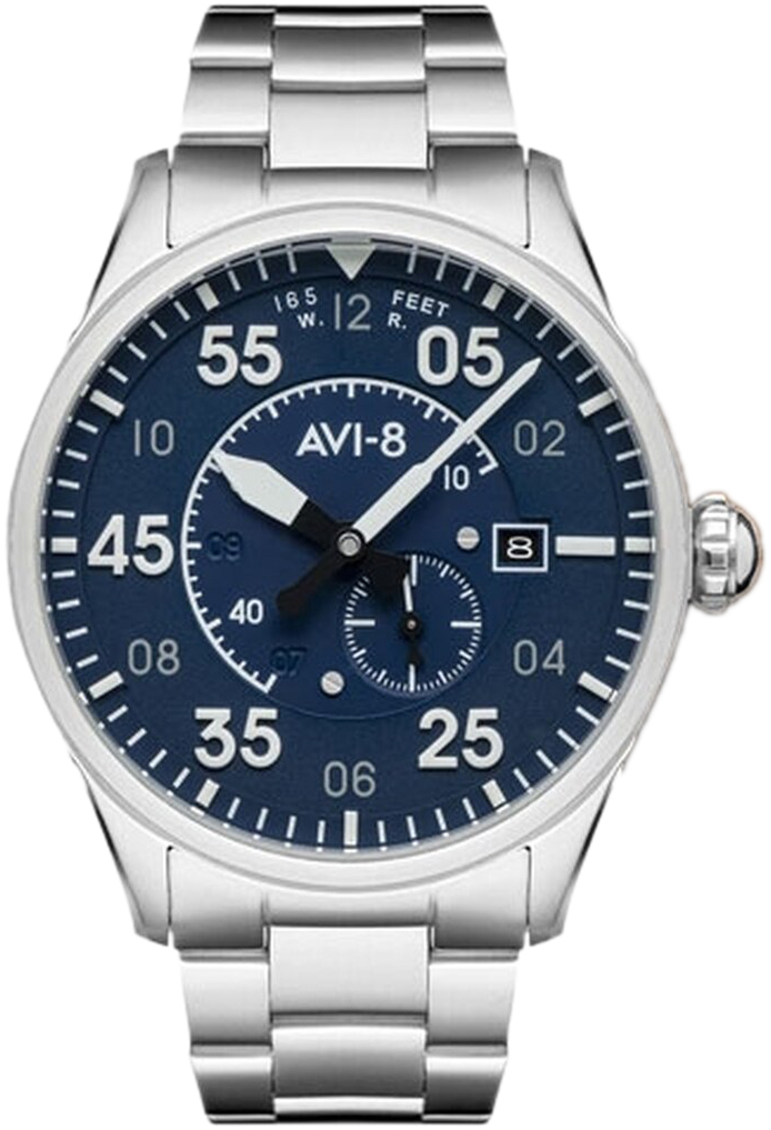 Bilde av Avi-8 Herreklokke Av-4073-11 Blå/lær Ø42 Mm