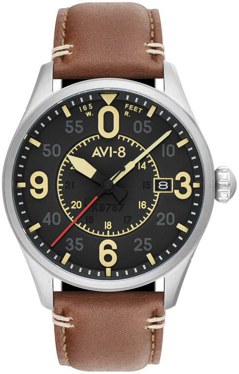 Bilde av Avi-8 Herreklokke Av-4090-01 Spitfire Sort/lær Ø42 Mm