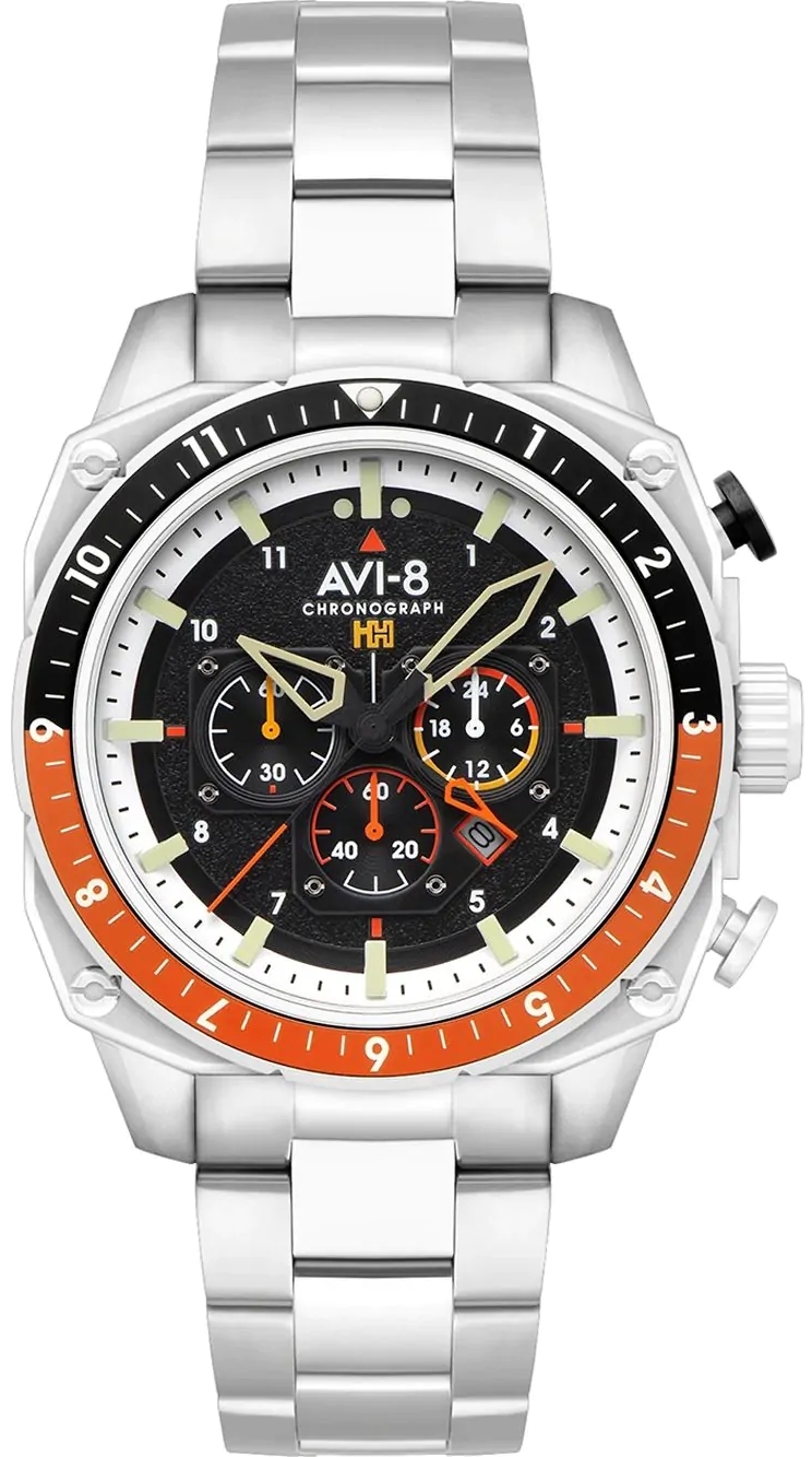 AVI-8 Herreklokke AV-4100-11 Hawker Hunter Sort/Stål Ø43 mm