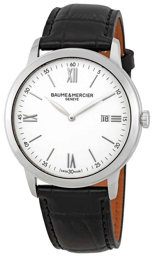 Baume & Mercier Herreklokke M0A10414 Classima Hvit/Lær Ø42 mm