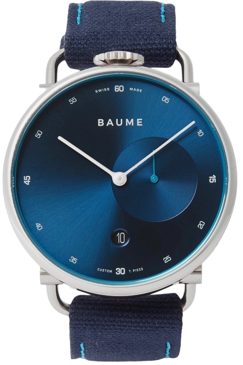 Baume & Mercier Herreklokke M0A10601 Eco-Friendly Blå/Lær Ø41