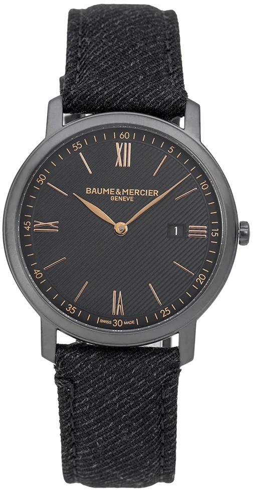 Baume & Mercier Herreklokke M0A10762 Sort/Lær Ø39 mm