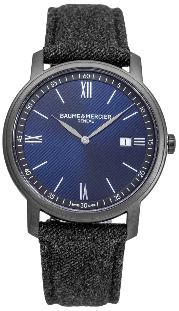 Baume & Mercier Herreklokke M0A10780 Blå/Lær Ø42 mm
