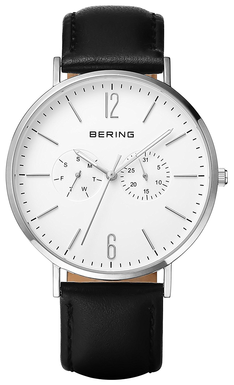Bering Classic Herreklokke 14240-404 Hvit/Lær Ø40 mm
