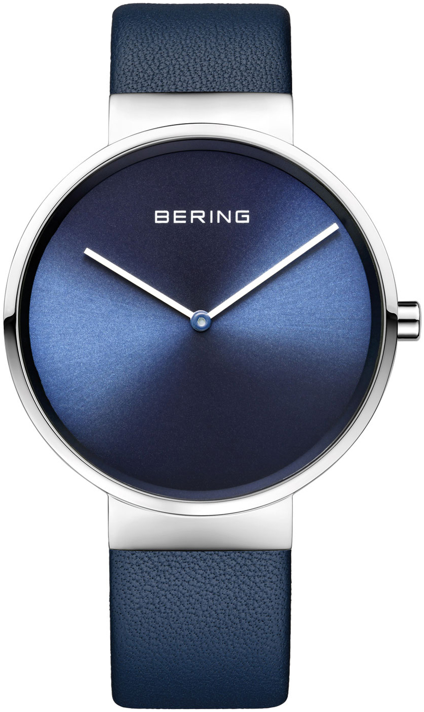 Bilde av Bering Classic 14539-607 Blå/lær Ø39 Mm