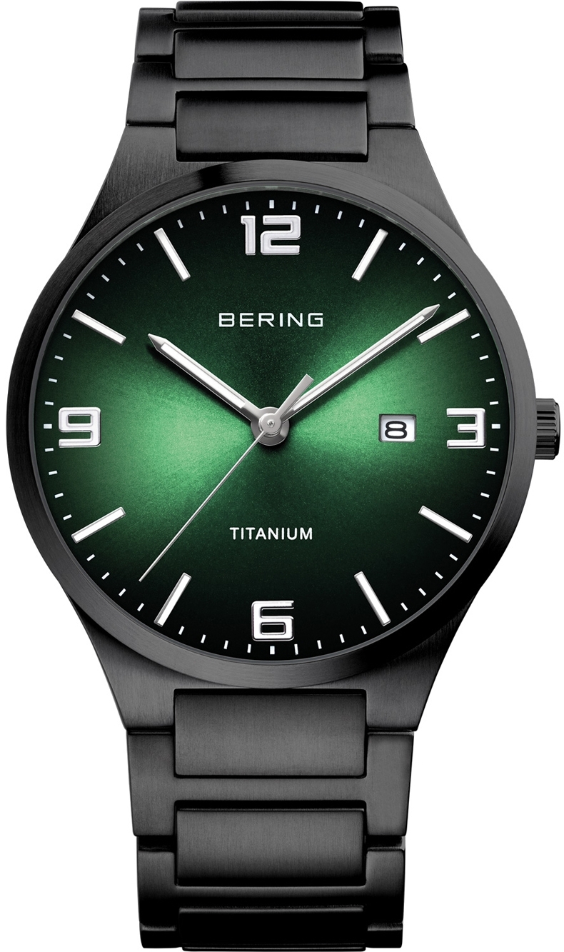 Bilde av Bering Herreklokke 15240-728 Titanium Grønn/titan Ø40 Mm