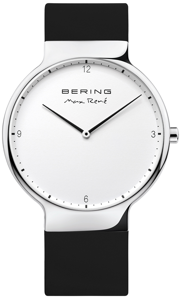 Bering Herreklokke 15540-404 Max Rene Sølvfarget/Gummi Ø40 mm