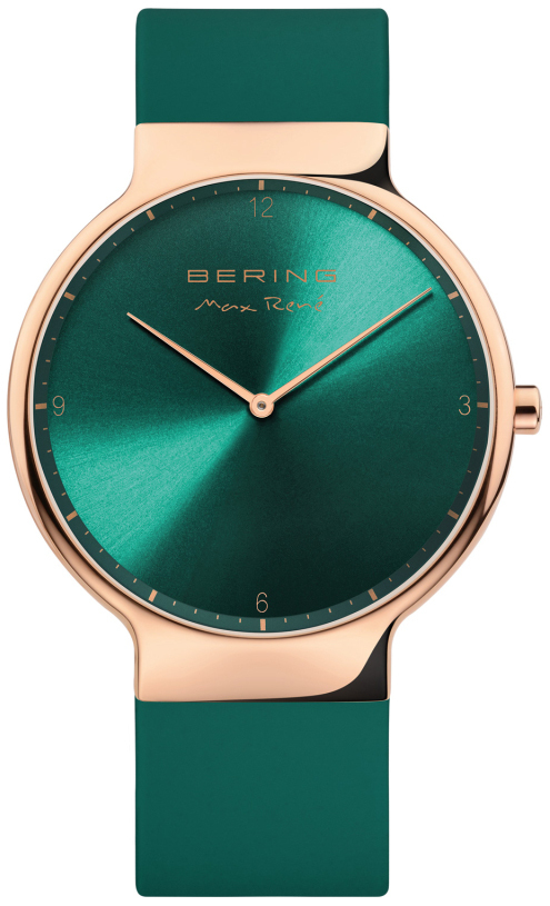 Bering Herreklokke 15540-868 Max Rene Grønn/Gummi Ø40 mm