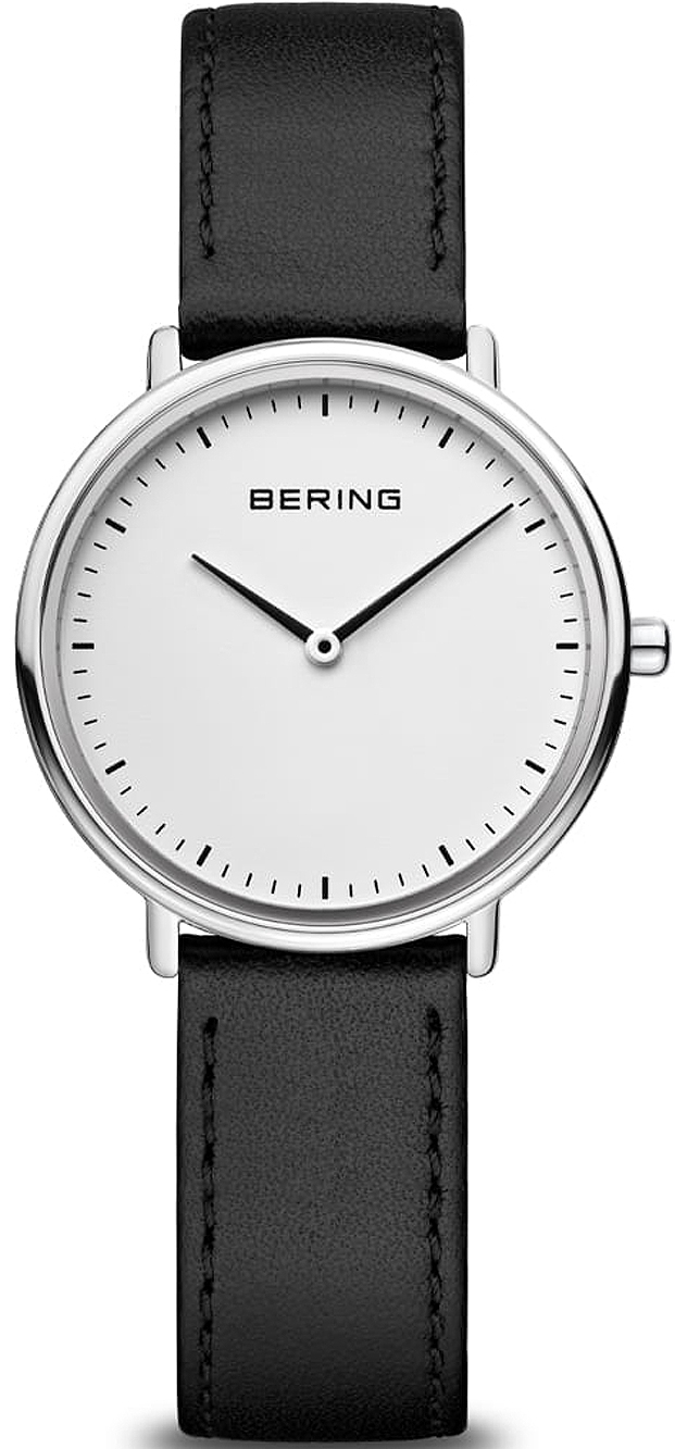 Bilde av Bering Dameklokke 15729-404 Ultra Slim Hvit/lær Ø29 Mm