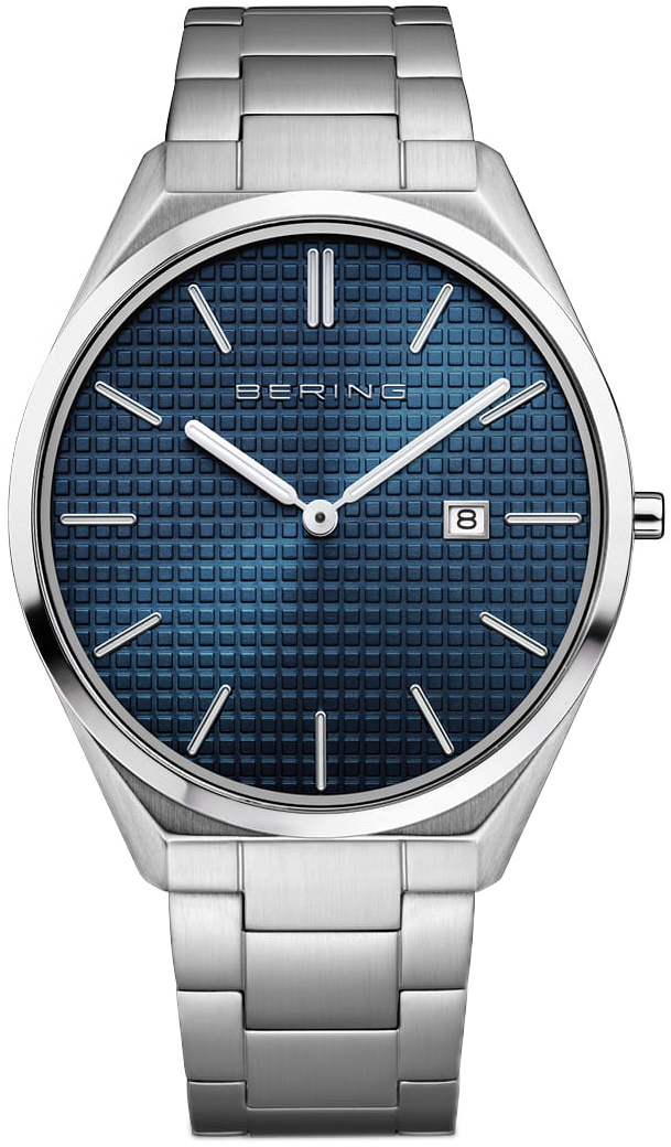 Bering Herreklokke 17240-707 Ultra Slim Blå/Stål Ø40 mm