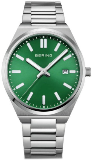 Bering Herreklokke 17639-708 Classic Grønn/Stål Ø40 mm