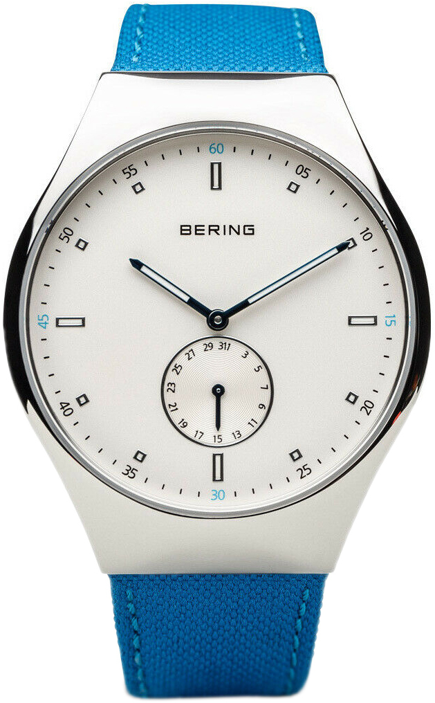 Bilde av Bering Herreklokke 70142-604 Smart Traveler Hvit/lær Ø42 Mm