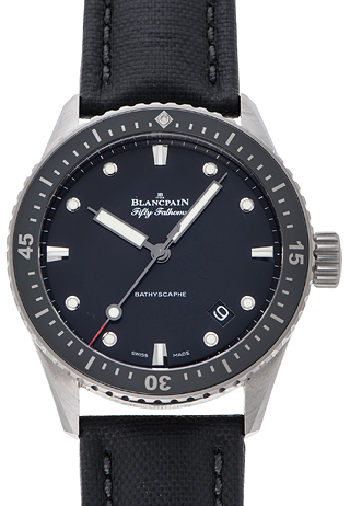 Bilde av Blancpain Herreklokke 5000-1230-b52a Sport Sort/tekstil Ø43 Mm